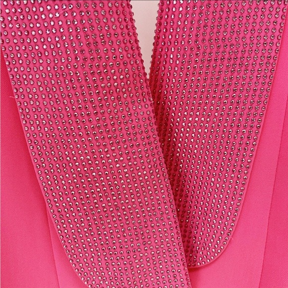 Fuchsia Backless Rhinestone Crystal Trim Blazer Dress - NWT - Picture 5 of 10